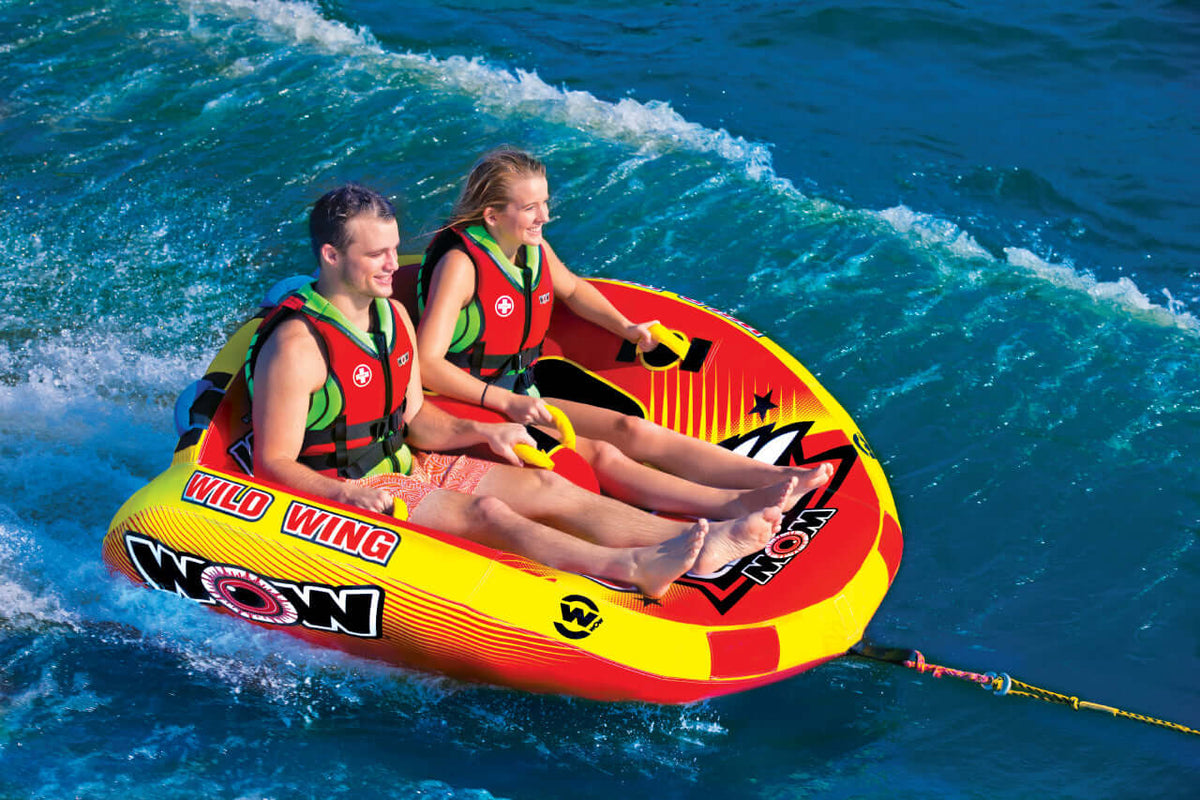 WOW Sports Wild Wing 2 Person Towable Water Tube For Pool and Lake (18-1120)