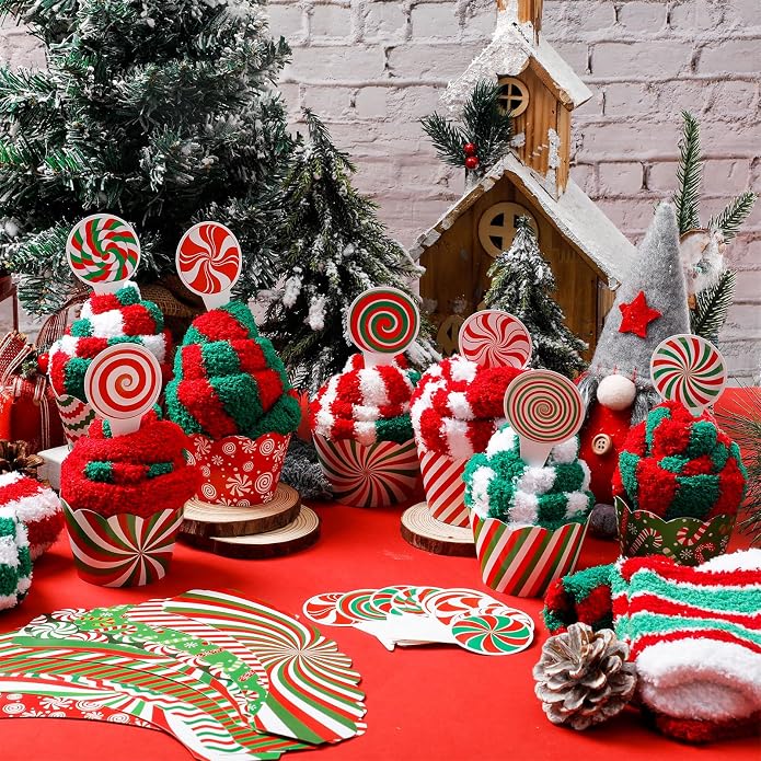 50 Sets Christmas Cupcake Sock for Women