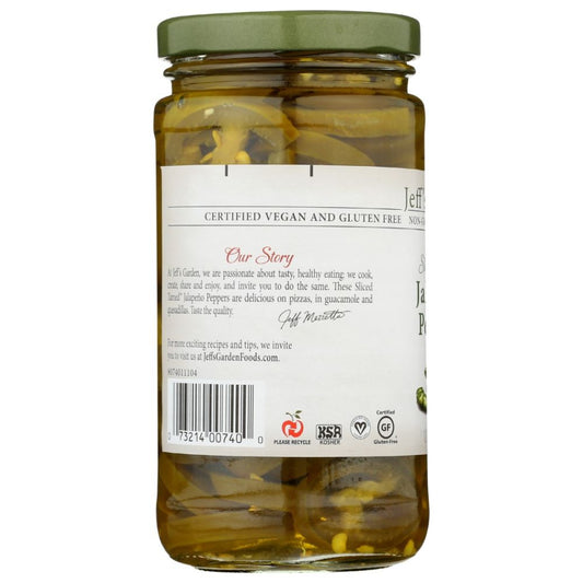 JEFFS GARDEN: Sliced Tamed Jalapeno Peppers, 12 oz