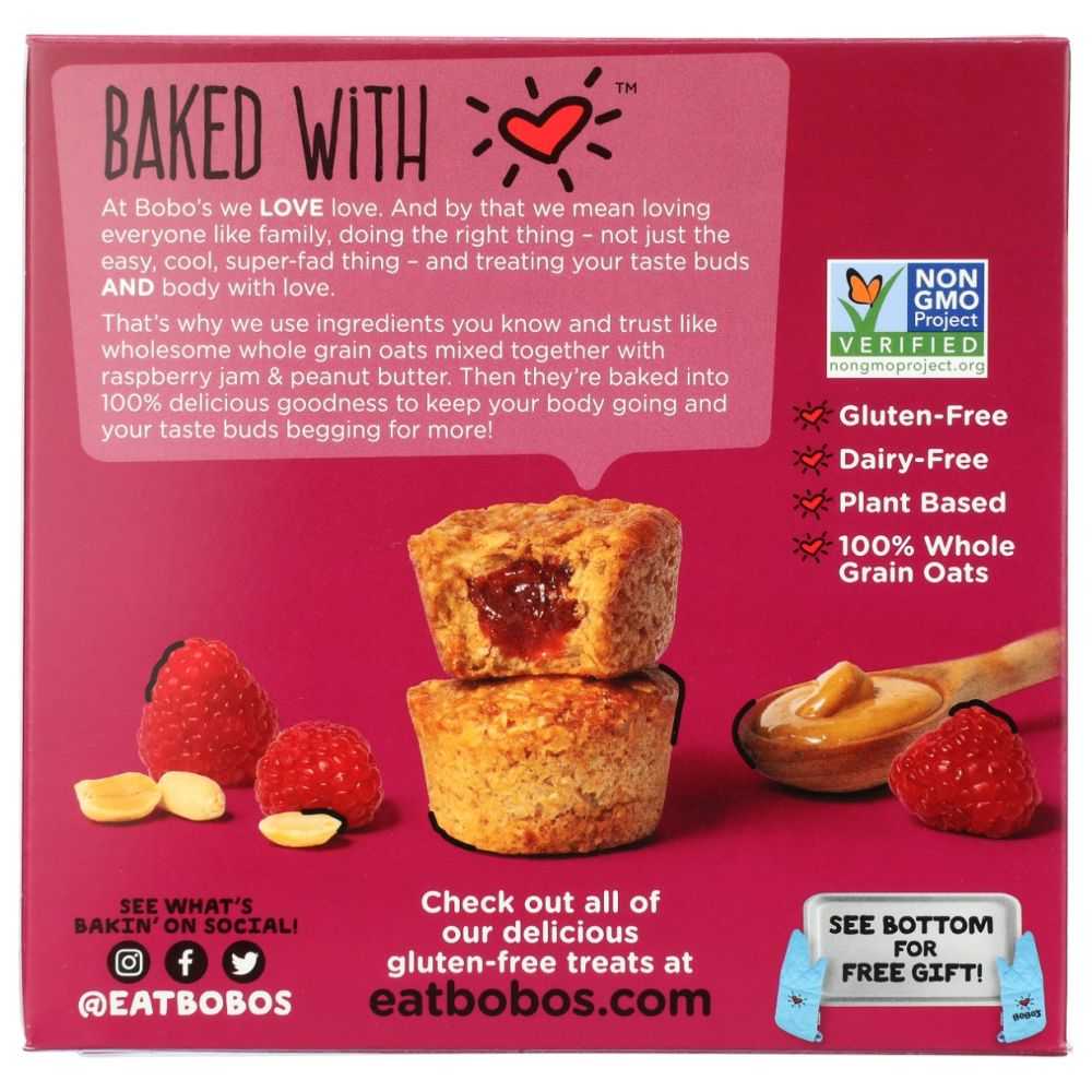 BOBOS OAT BARS: Peanut Butter and Jelly StuffD Oat Bites 5Ct, 6.5 oz