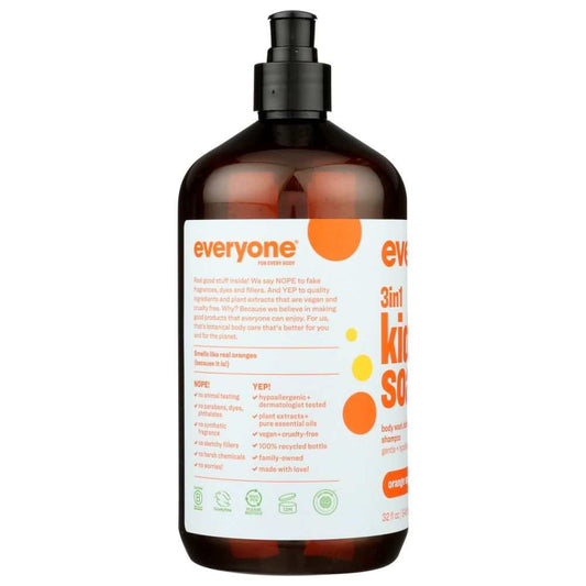 Everyone Orange Squeeze Kids 3in1 Soap - 32 oz - Gentle & Versatile