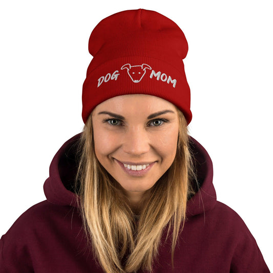 DOG MOM Embroidered Beanie
