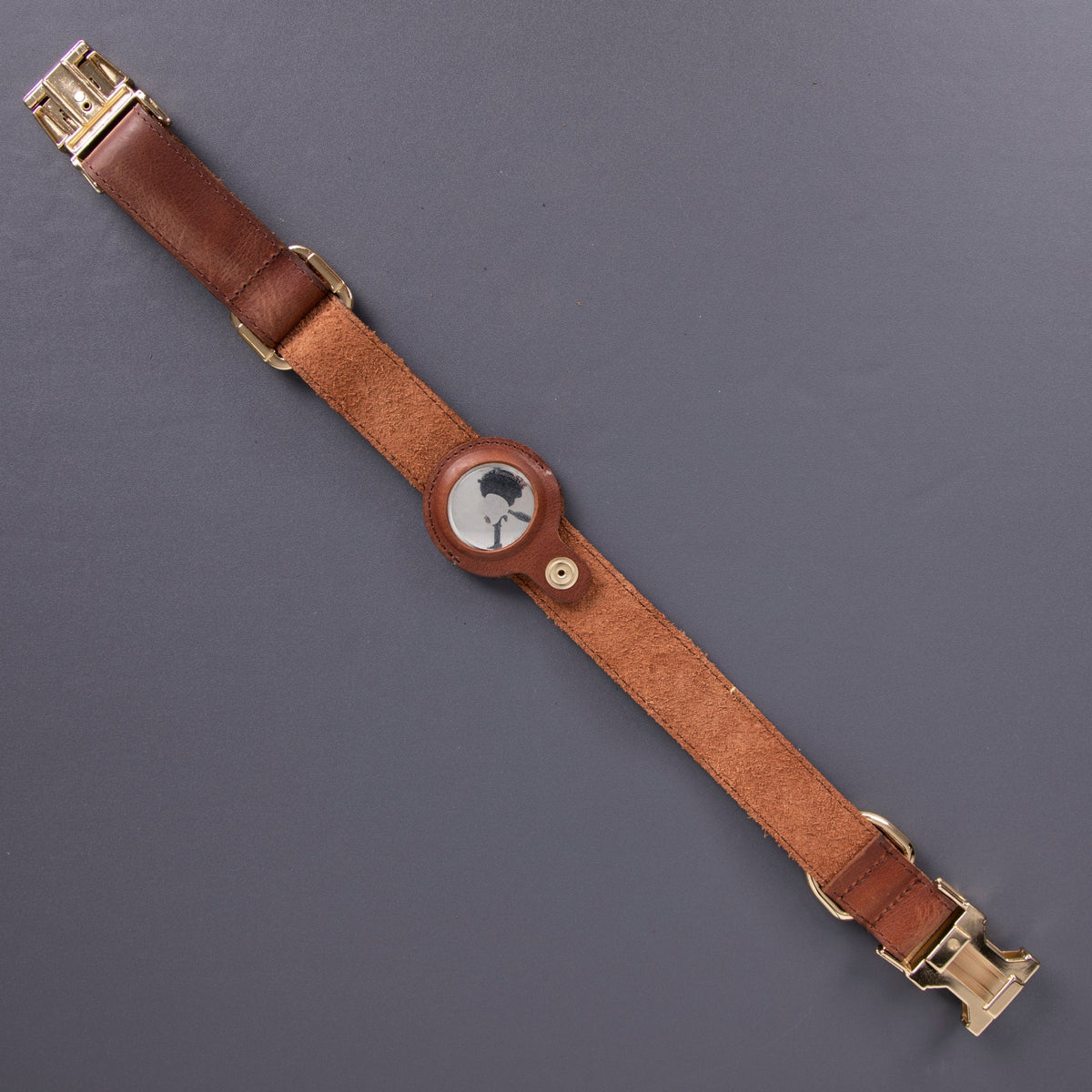 Charlotte Handcrafted Calfskin Leather Dog Collar - Compatible with AirTag