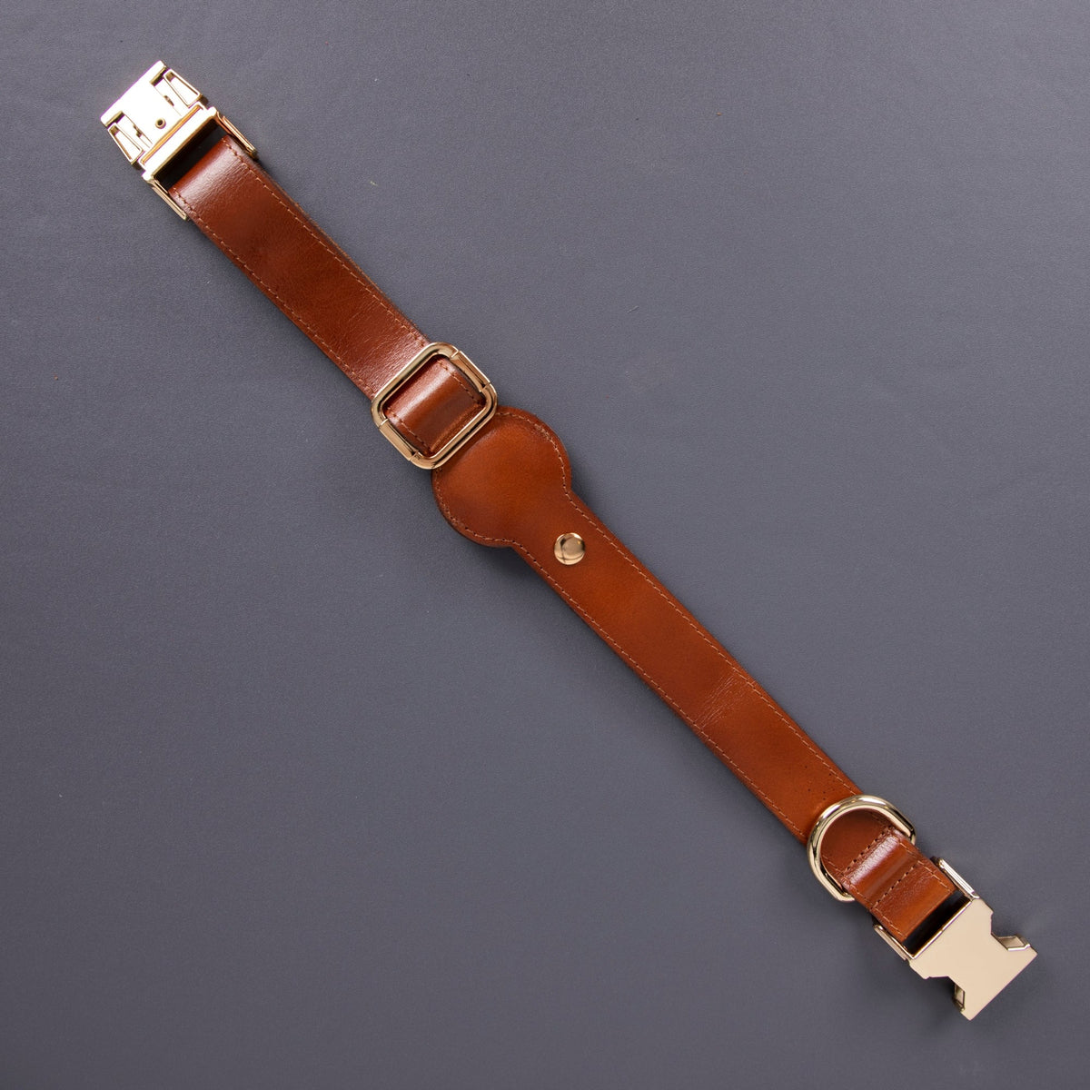 Charlotte Handcrafted Calfskin Leather Dog Collar - Compatible with AirTag