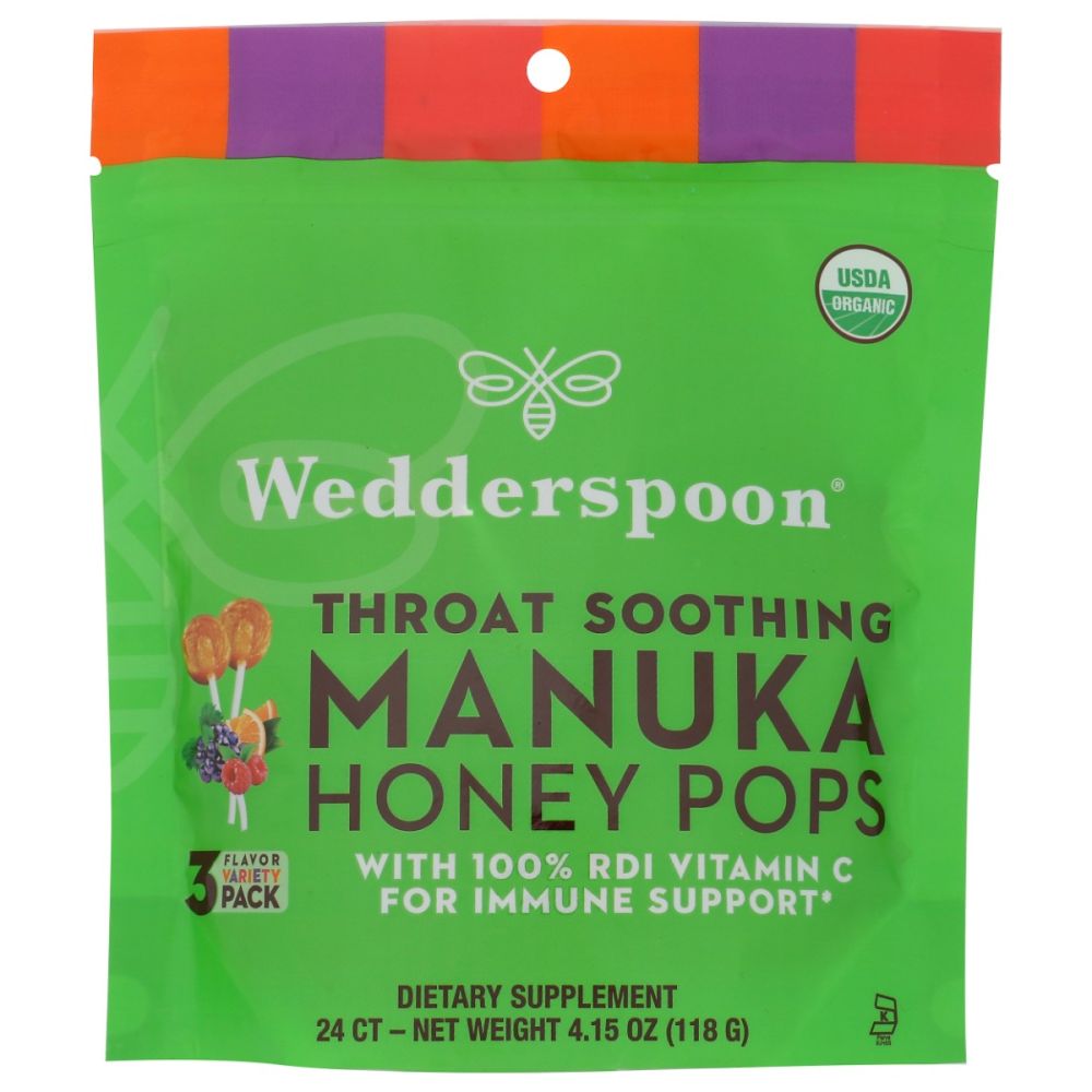 WEDDERSPOON: Organic Manuka Honey Pops Variety, 4 oz