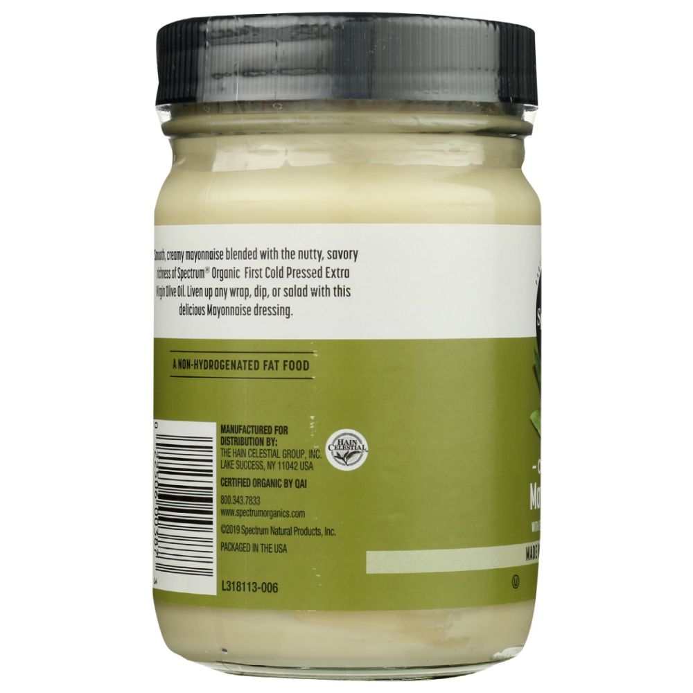 SPECTRUM NATURALS: Organic Mayonnaise with Olive Oil, 12 oz