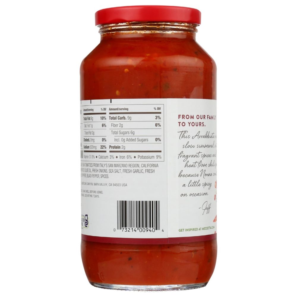 MEZZETTA: Family Recipes Spicy Marinara Sauce, 25 oz