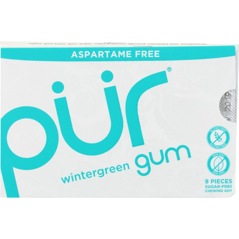 PUR: Wintergreen Gum Blister Tray, 9 pc