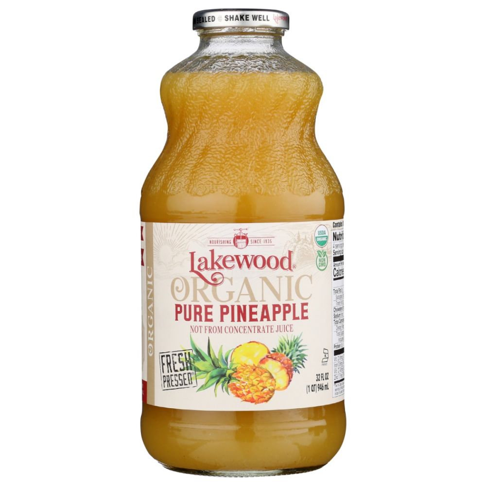LAKEWOOD: Organic Pure Pineapple Juice, 32 fo