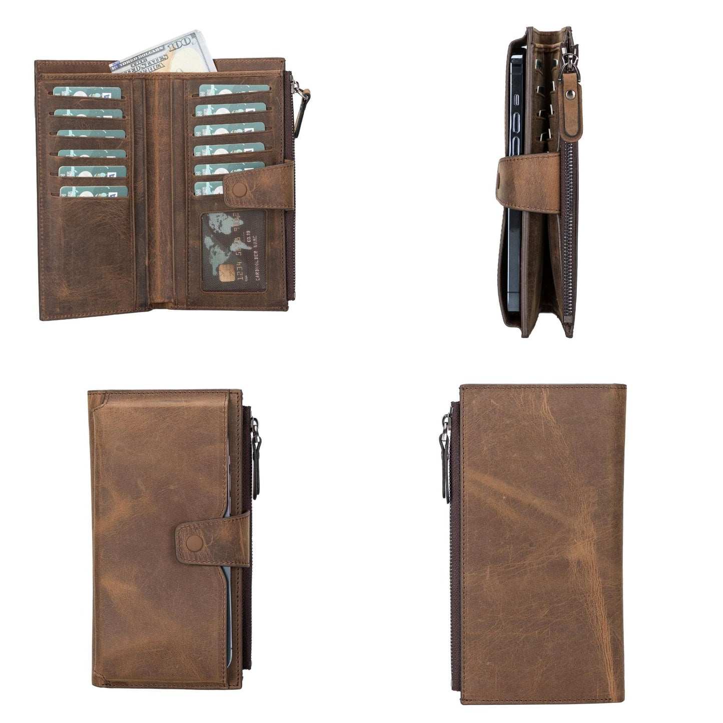 Riverton Women's Leather Wallet with Cell Phone Section