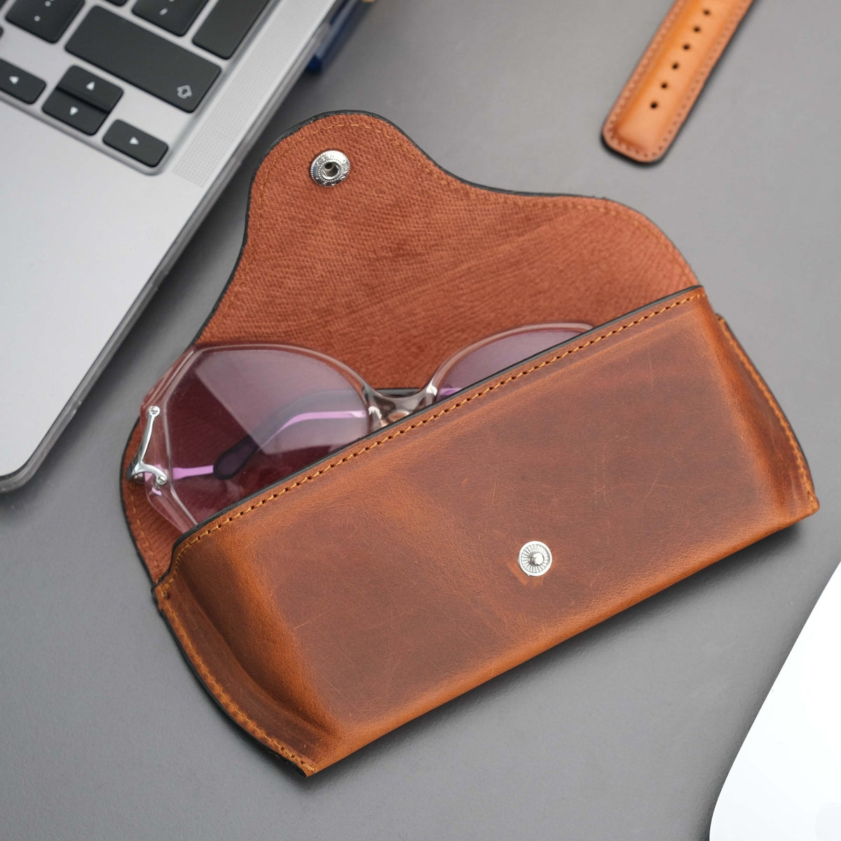 Rochester Full-Grain Leather Eyeglass Case