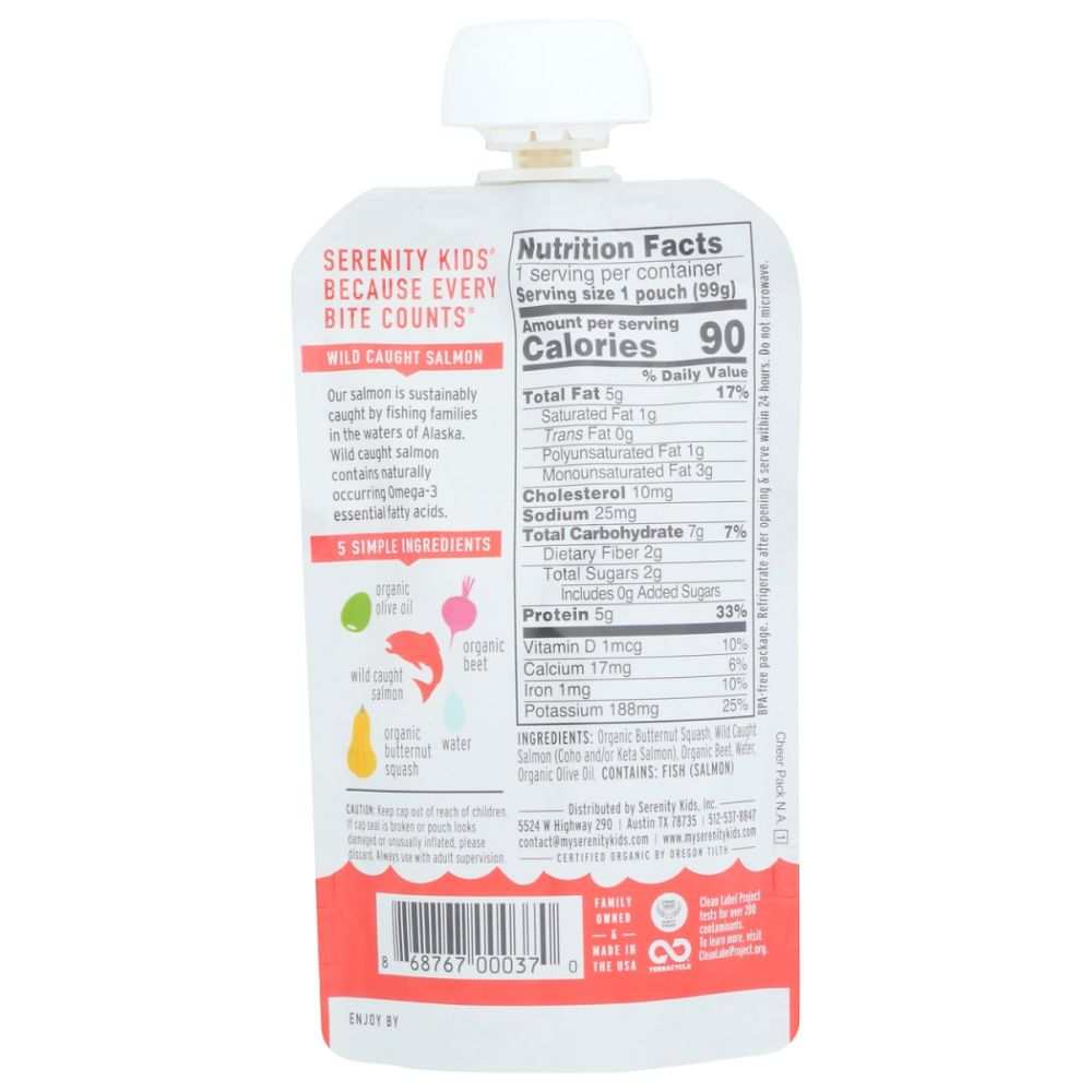 SERENITY KIDS: Wild Caught Salmon Baby Food | Organic Veggies (3.5oz)