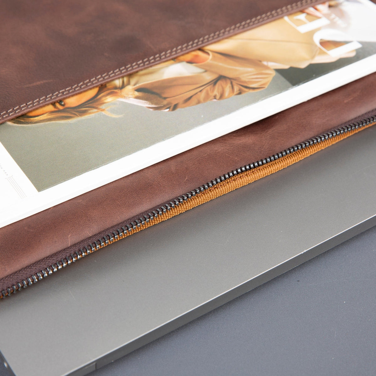 Seward Leather Laptop Bag with Shoulder Strap - MacBook Sleeve 14" & 16"