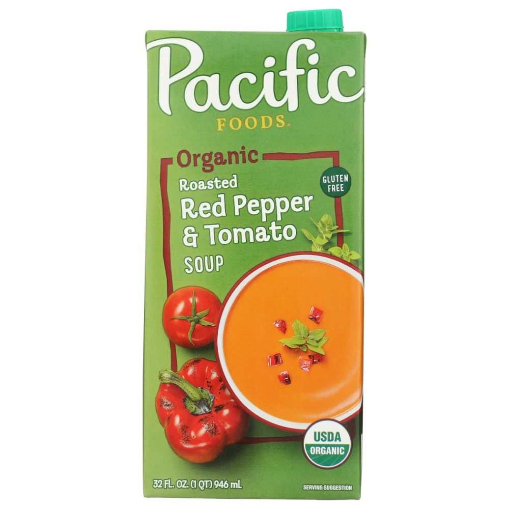 PACIFIC FOODS: Organic Roasted Red Pepper and Tomato Soup, 32 oz
