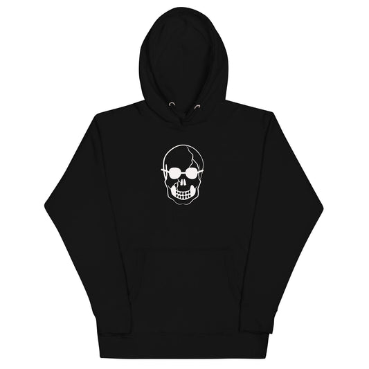 White Skull With Shades Unisex Hoodie