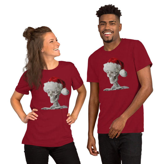 Skeleton Santa Halloween Christmas Confused Holiday Unisex t-shirt