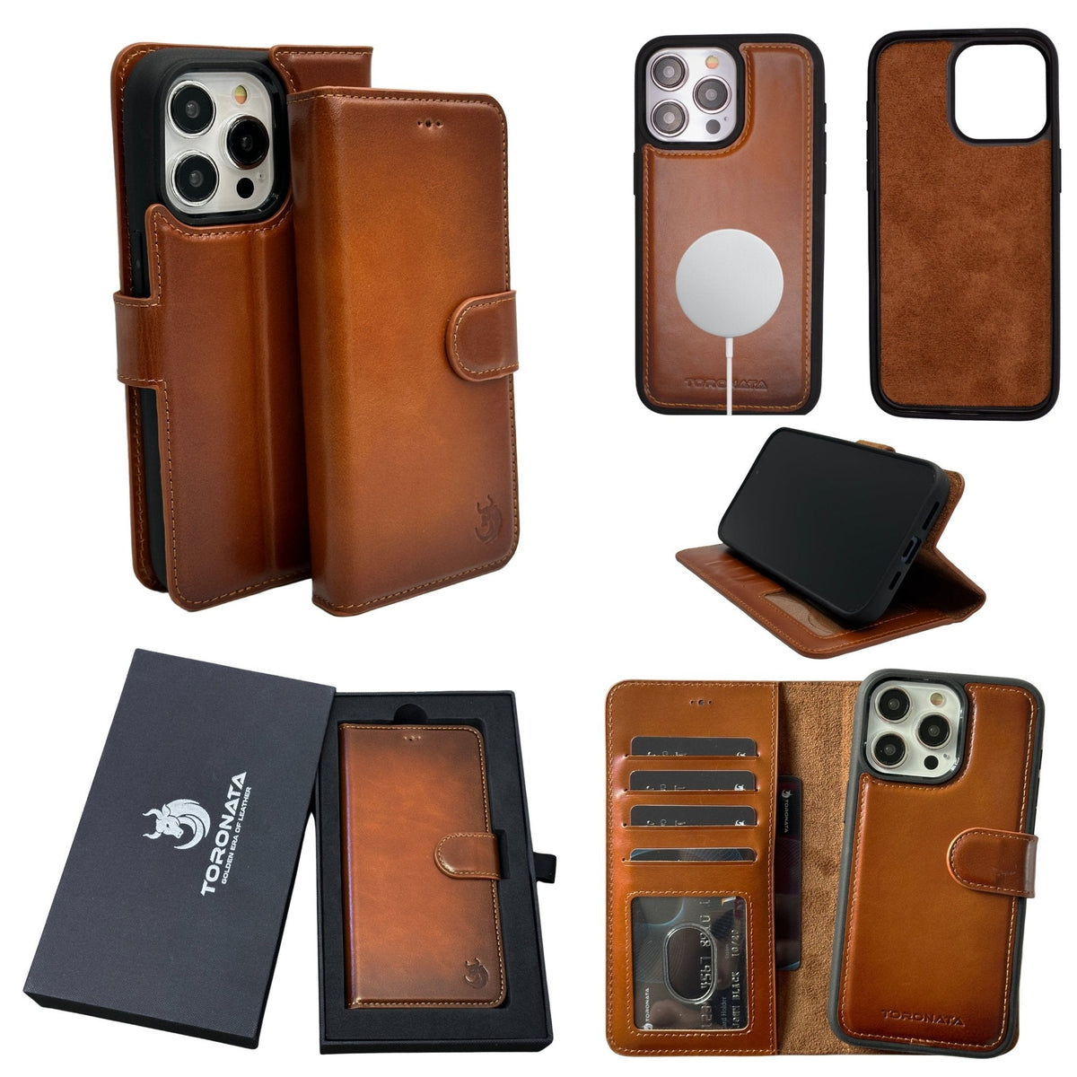 Vegas Premium Leather iPhone 15 Pro Max Wallet Case with MagSafe | Detachable RFID Blocking Luxury Wallet