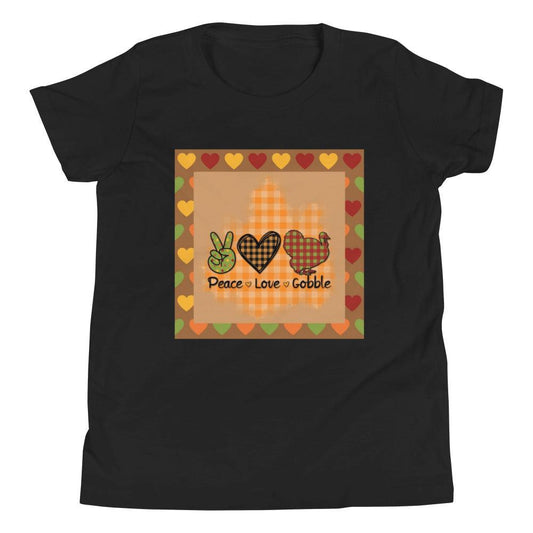 Thanksgiving Peace Love Gobble Youth Short Sleeve T-Shirt