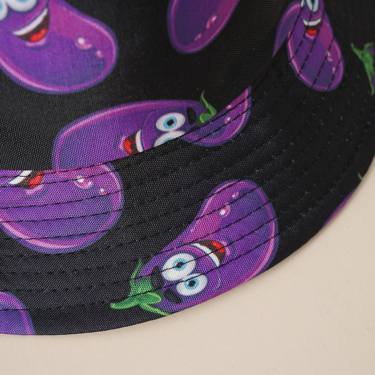 fisherman hat vegetable eggplant pattern hat tide double-sided wear European and American creative basin hat cover face breathable hat cartoon