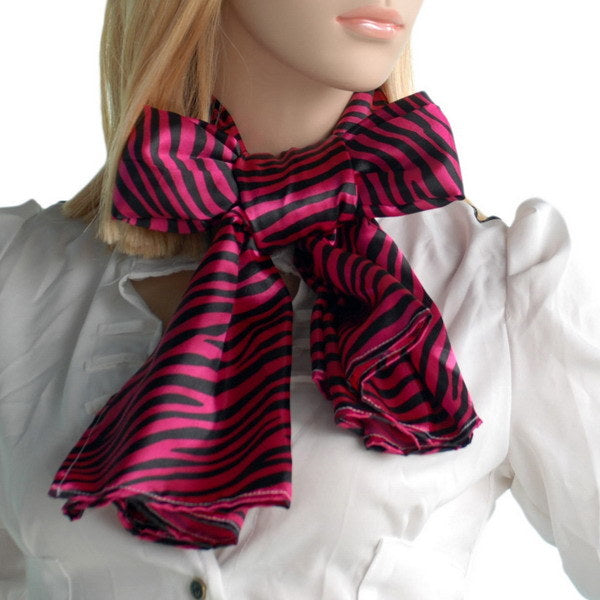 Blando Fushcia Funky Zebra Animal Pattern super soft Silk Scarf/Wrap/Shawl(Small)