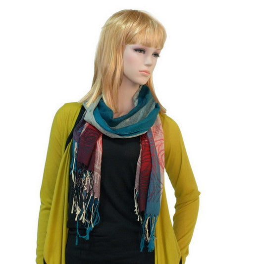 Blancho Bedding -Pa-a09-7 Moon & Stars & Roses Elegant Fashion Smooth Touch Tassel Ends Pashmina/Shawl/Scarf