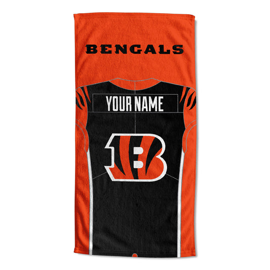 [Personalization Only] Cincinnati Bengals "Jersey" Personalized Beach Towel