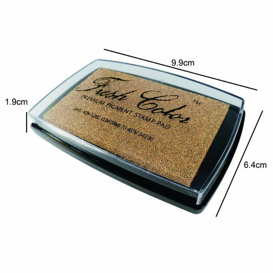 Stamp Pad; Ink Pads for Rubber Stamps; Wedding Card; Wedding Invitation; Stamps for Crafts; Scrapbooking Supplies; Card Making; Permanent Ink Pads; Non Toxic; Safe (Gold Ink Pad)