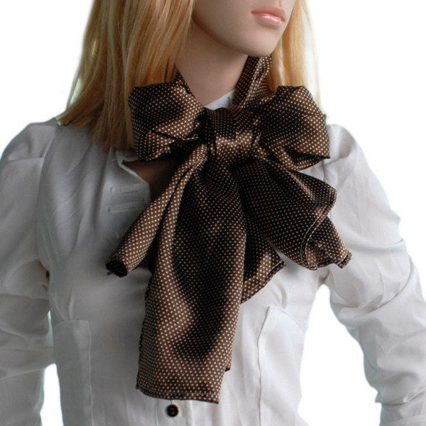 Blando Brown Small Cute Dot Design Campus Style Silk Scarf/Wrap/Shawl(Small)