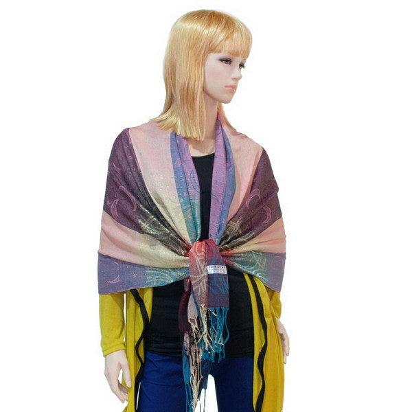 Blancho Bedding -Pa-a09-2 Moon & Stars & Roses Elegant Fashion Smooth Touch Tassel Ends Pashmina/Shawl/Scarf
