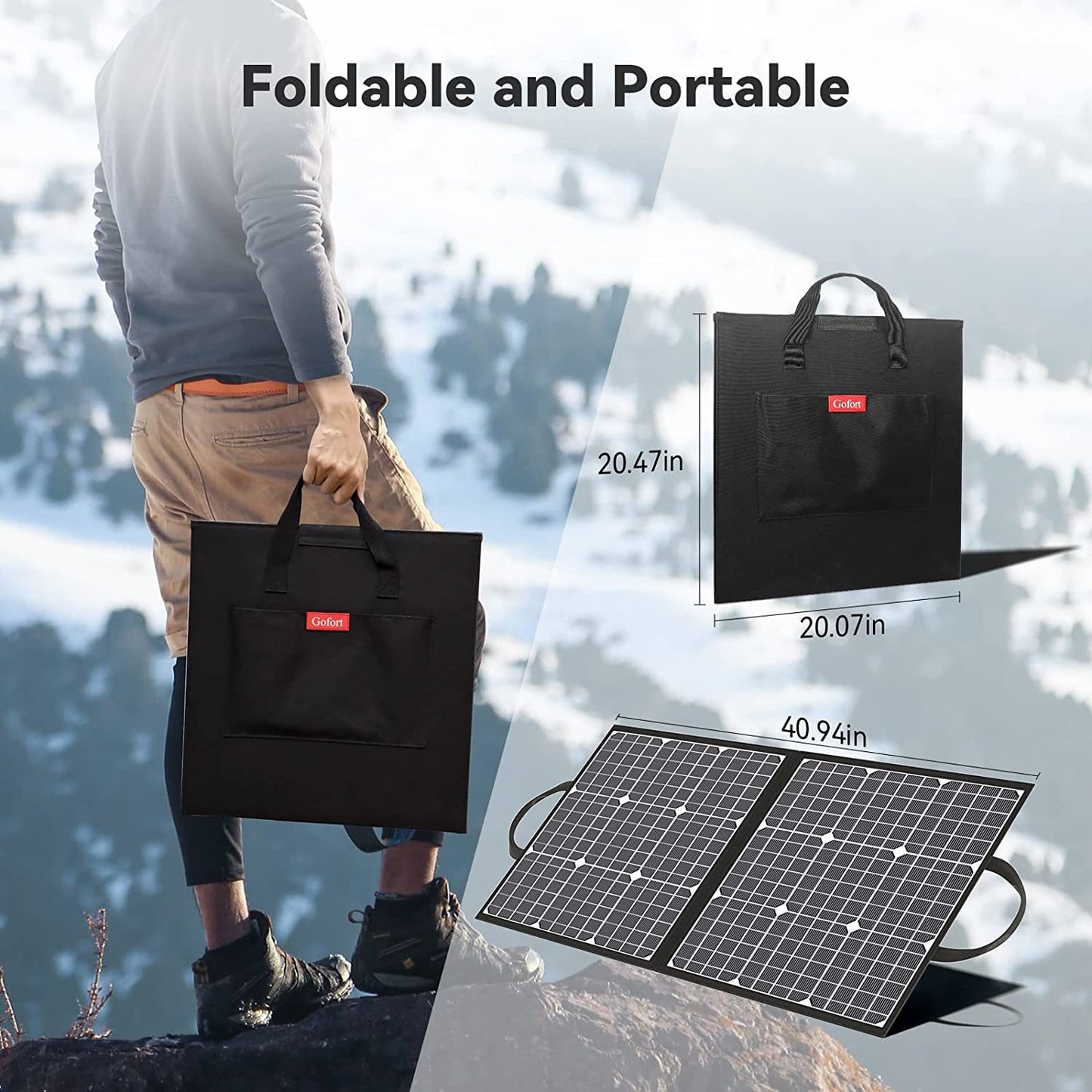 GOFORT 330W Portable Power Station; 299Wh Solar Generator Backup Power Compatible with 100W 18V Portable Solar Panel; Foldable Solar Charger with USB; 18V DC; QC 3.0 Output