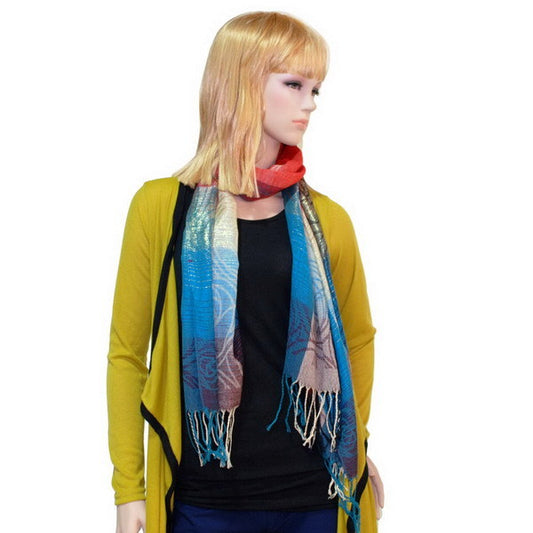 Blancho Bedding -Pa-a09-5 Moon & Stars & Roses Elegant Fashion Smooth Touch Tassel Ends Pashmina/Shawl/Scarf