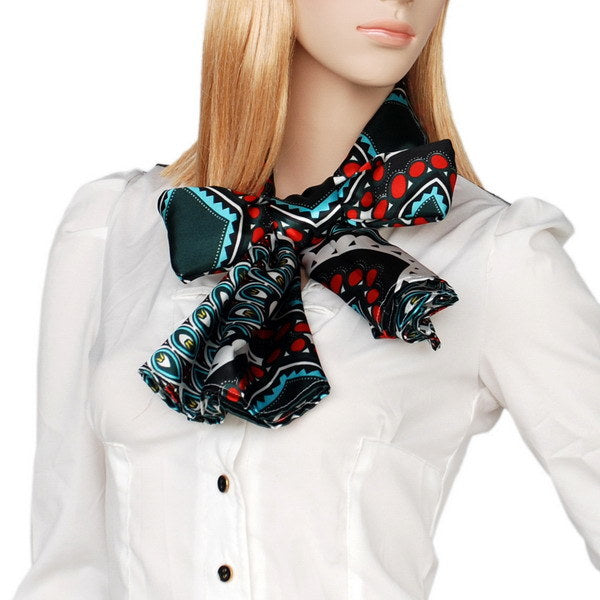 Blando Dark Green Tone Fantastic Multi-Patterns Chic Natural Soft Silky Scarf/Wrap/Shawl(Small)