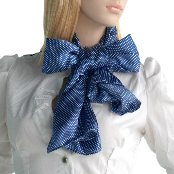 Blando Dark Blue Small Cute Dot Design Campus Style Silk Scarf/Wrap/Shawl(Large)