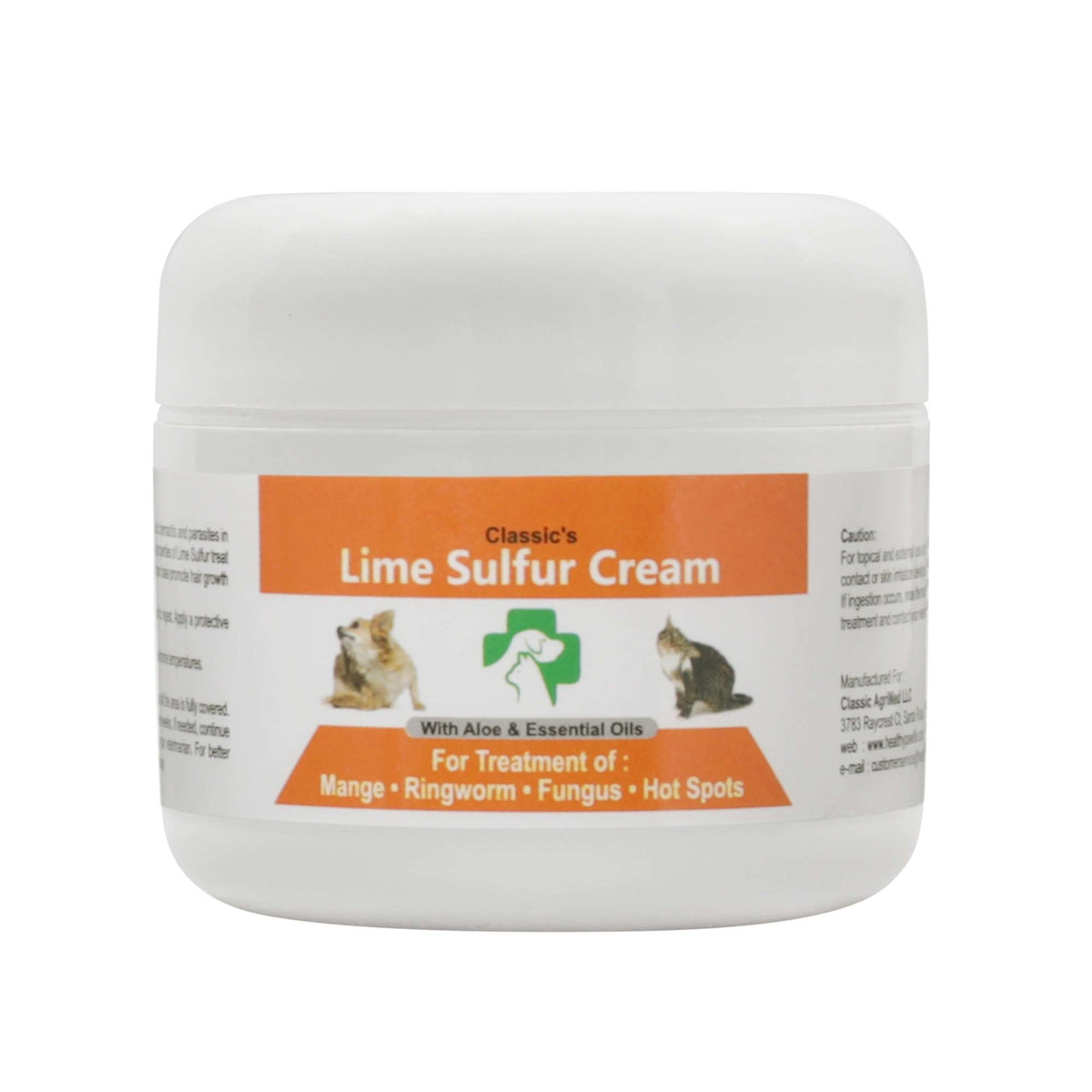 Lime Sulfur Pet Skin Cream - Pet Care and Veterinary Treatment for Itchy and Dry Skin - Safe Solution for Dog; Cat; Puppy; Kitten; Horse…