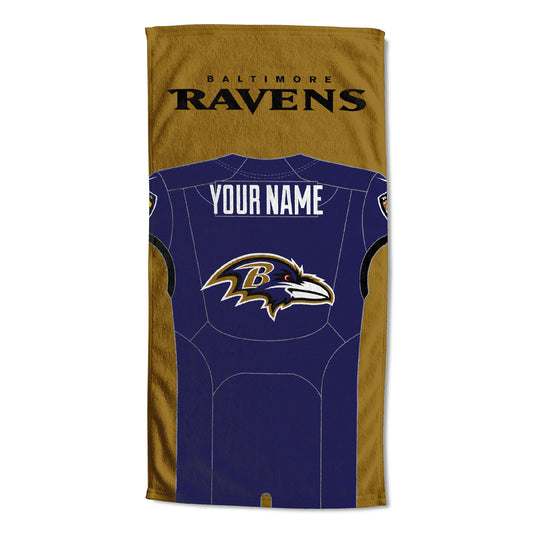 [Personalization Only] Baltimore Ravens "Jersey" Personalized Beach Towel