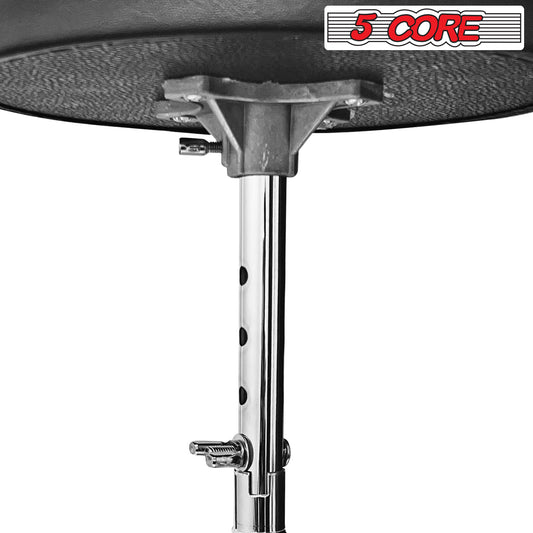5 Core CHROME PRO Universal Drum Chair Round Padded Seat Throne Drum Stool Stand DS CH BLK