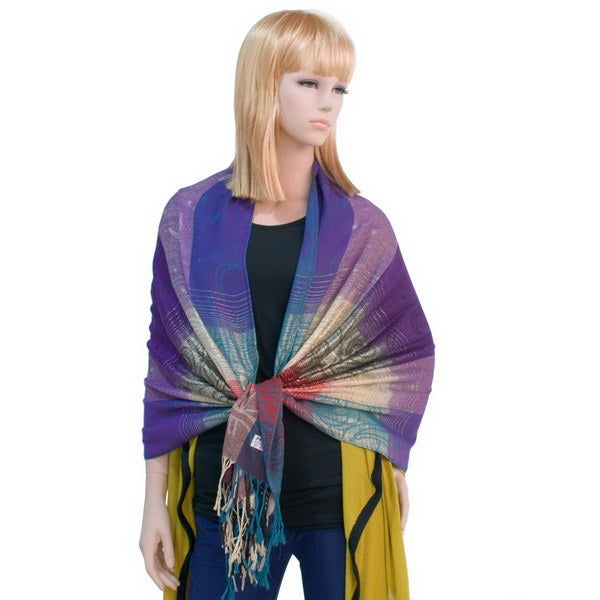 Blancho Bedding -Pa-a09-1 Moon & Stars & Roses Elegant Fashion Smooth Touch Tassel Ends Pashmina/Shawl/Scarf