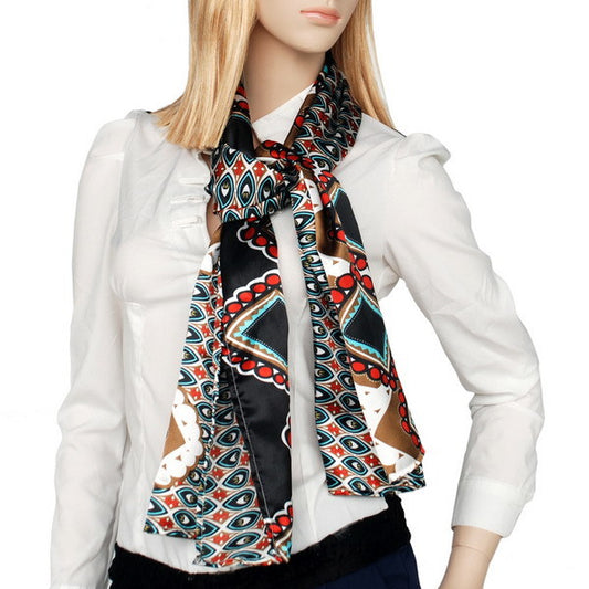 Blando Black Tone Fantastic Multi-Patterns Chic Natural Soft Silky Scarf/Wrap/Shawl(Large)