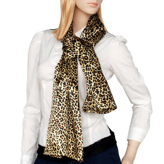 Blando Gold Leopard Design Fashion Exquisitely Soft Natural Silky Scarf/Wrap/Shawl(Small)
