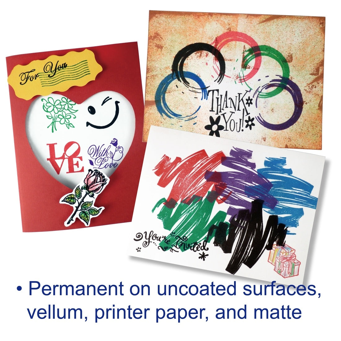 Ink Pads for Rubber Stamps; Rubber Stamps Pads- Permanent; Waterproof; Stamp Pads for Card Making; Scrapbooking Supplies; Christmas Ink Stamps; Hand Stamp Ink Pad; Non-Toxic (5 Ink Pad Bundles)