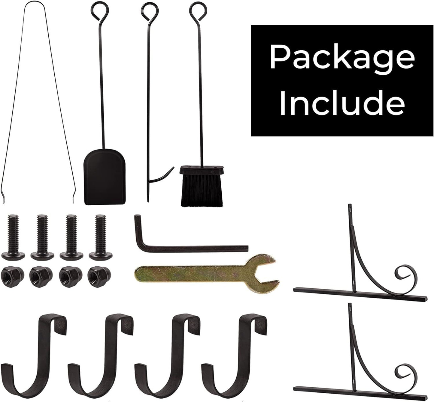 Fireplace Screen, Metal Fire Place Cover Two-Doors Large Flat Guard Screens, Baby Safe Spark Guard Protector Wood Burning Stove Decorative Accessories