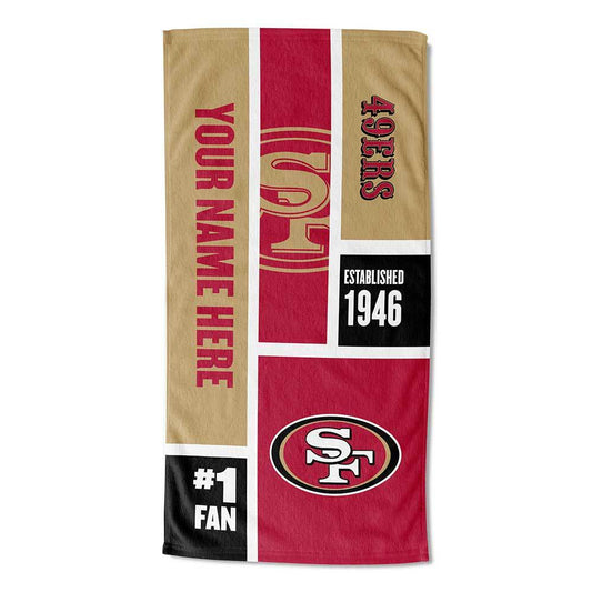 [Personalization Only] 49ERS Colorblock Personalized Beach Towel