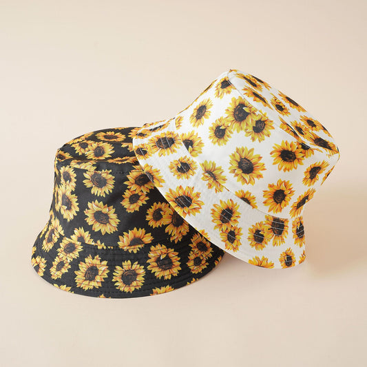 Double-sided fisherman hat women's summer sunshade sun hat Korean version of the tide men's literary sunflower sunscreen hat