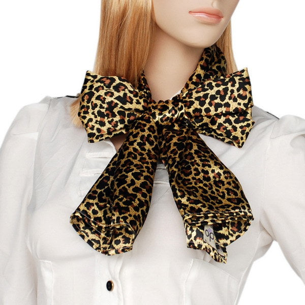 Blando Gold Leopard Design Fashion Exquisitely Soft Natural Silky Scarf/Wrap/Shawl(Small)