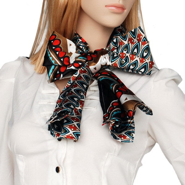 Blando Black Tone Fantastic Multi-Patterns Chic Natural Soft Silky Scarf/Wrap/Shawl(Small)