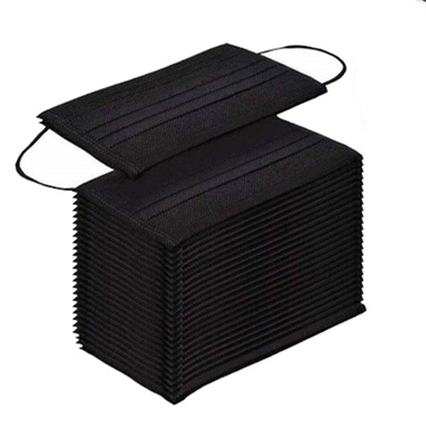 Respir-Shield™ 150PCS - 3 PLY Black Non-Medical Disposable Face Masks; Comfortable Elastic Ear loops Face Masks; Breathable for Daily Protection Air Pollution; Dust-proof