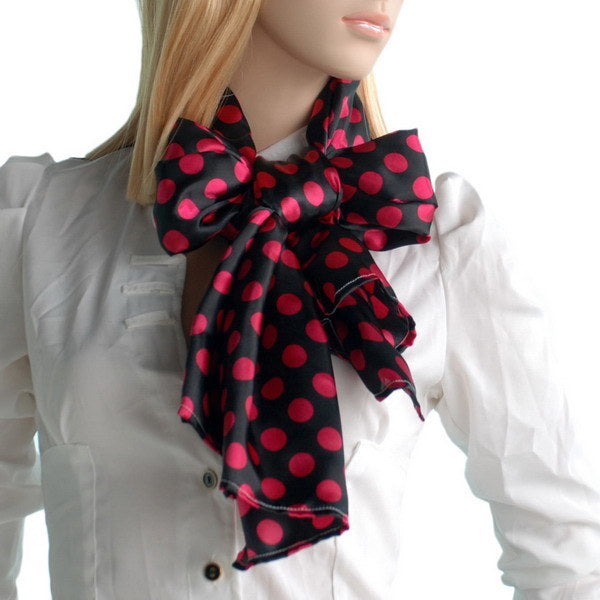 Blando Red Spots & Black Base Lovely Super Soft Silk Scarf/Wrap/Shawl(Large)