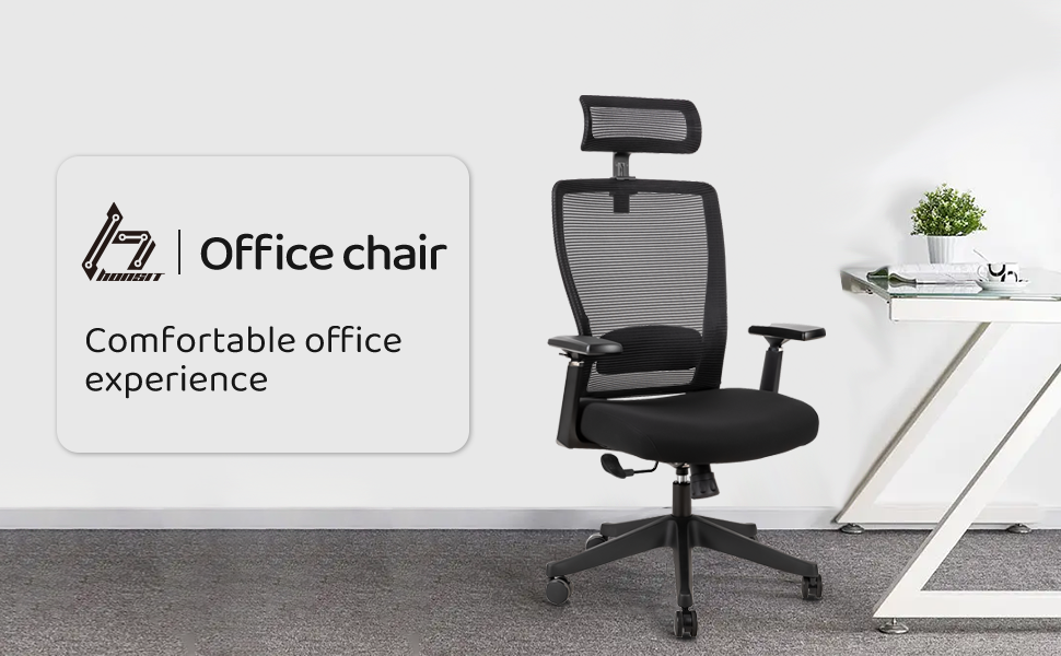 High back office mesh chair with lumbar support; color black; 300lbs