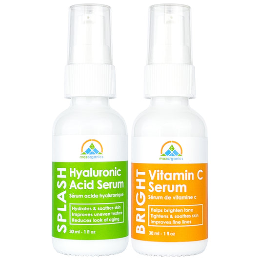 The Serum Set - Vitamin C and Hyaluronic Acid Skincare Gift Set for Tighter;  Hydrated;  and Youthful Skin (1oz)