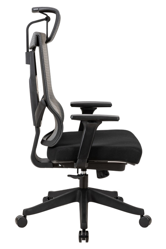 High back excusive office chair with head rest and 4 level locked; color black; 300lbs